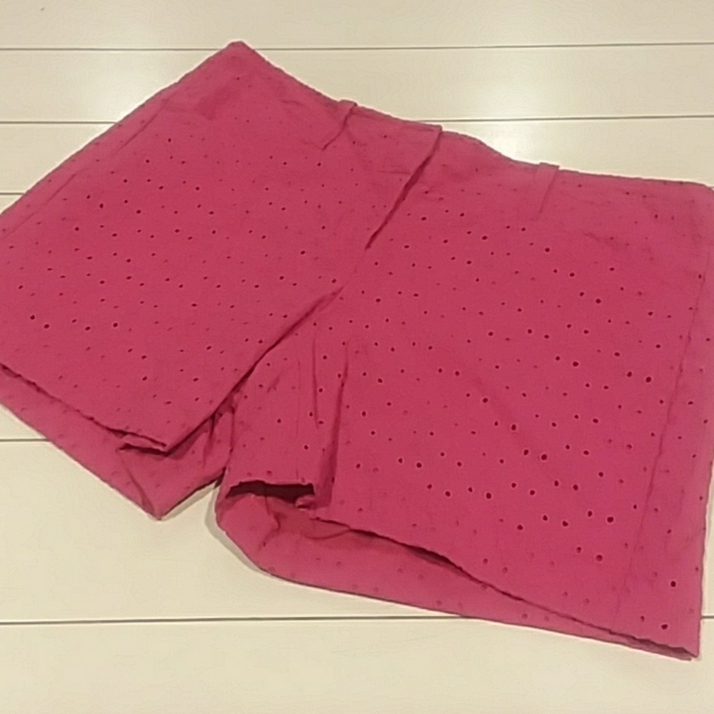 White House Black Market Pink Eyelet Shorts Size 2